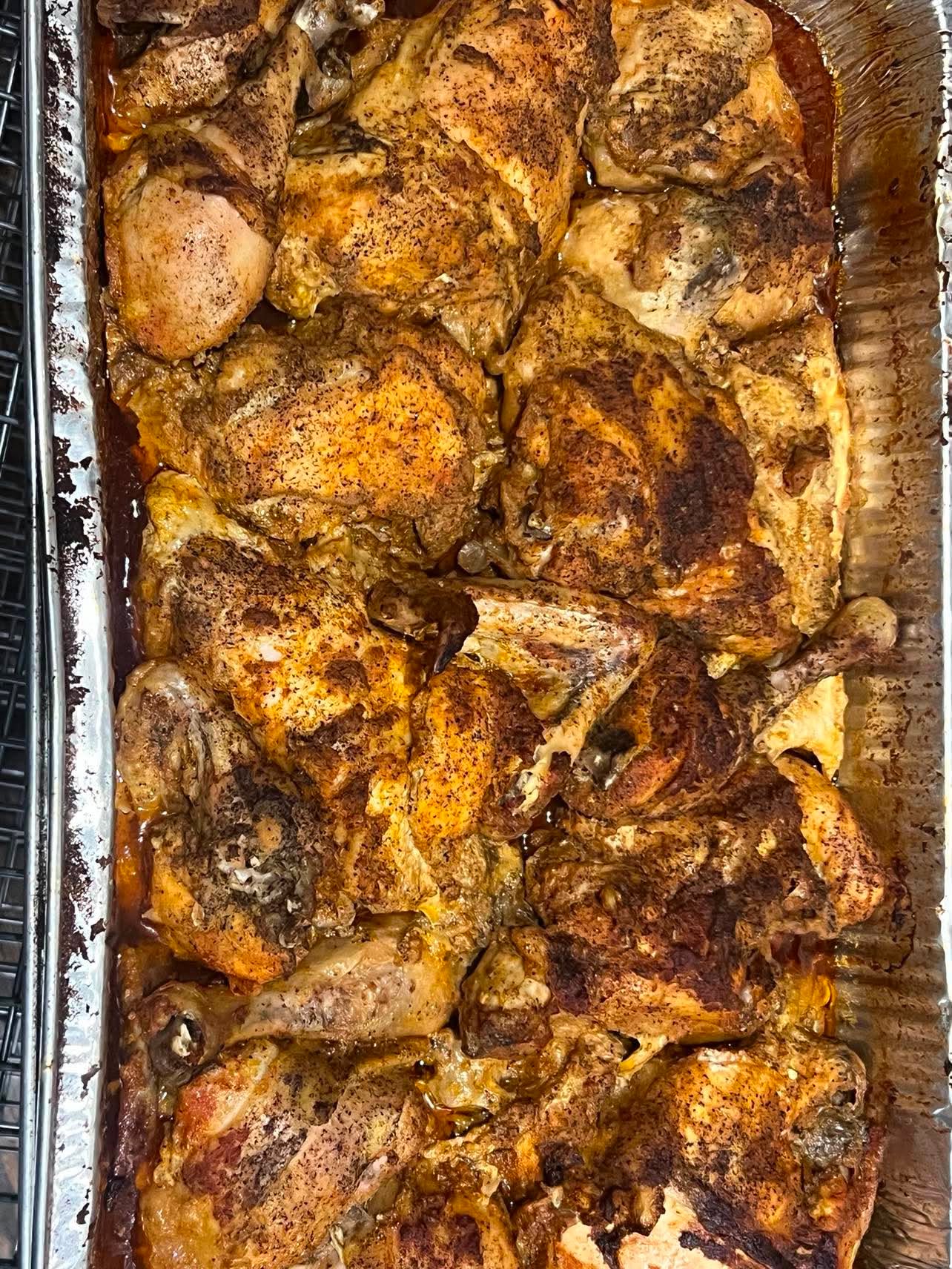 Baked chicken prepared by Coleman BBQ