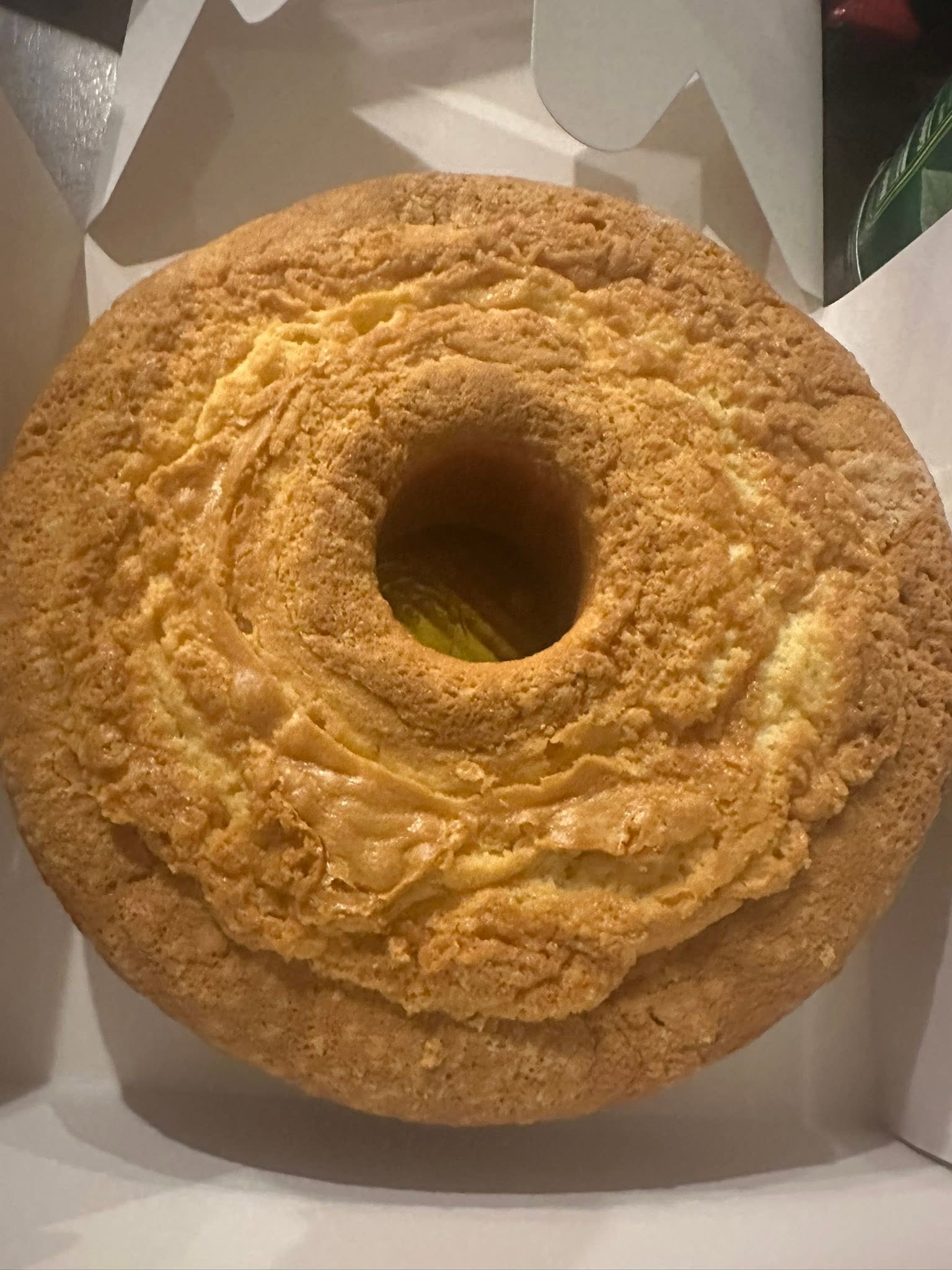 Cream cheese pound cake on a serving plate