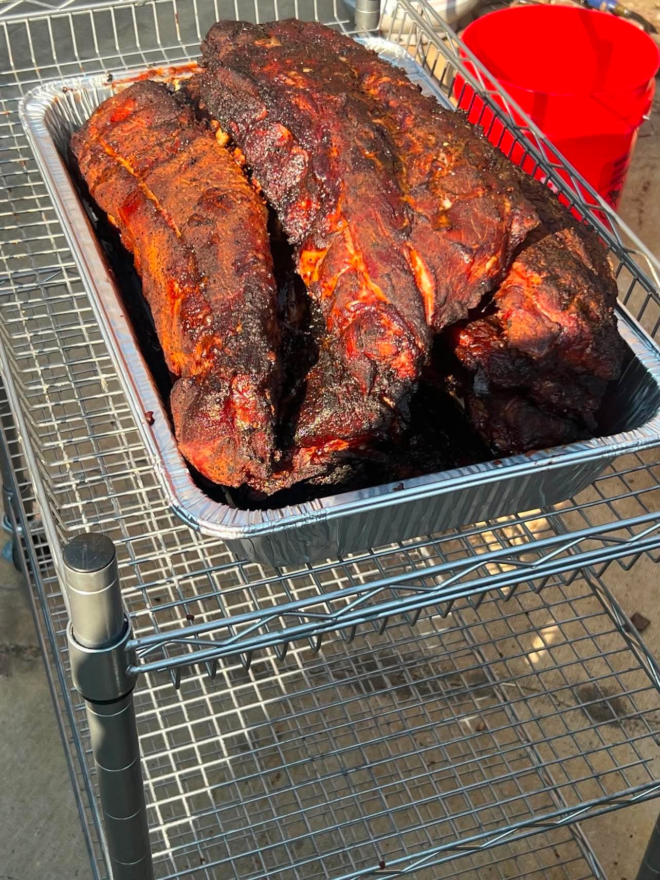 Smoked ribs prepared by Coleman BBQ